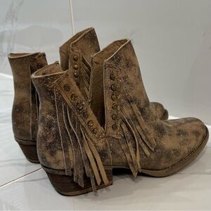 Circle G by Corral - Brown Fringe Ankle Boots